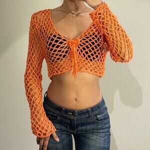 Orange Knitted Top